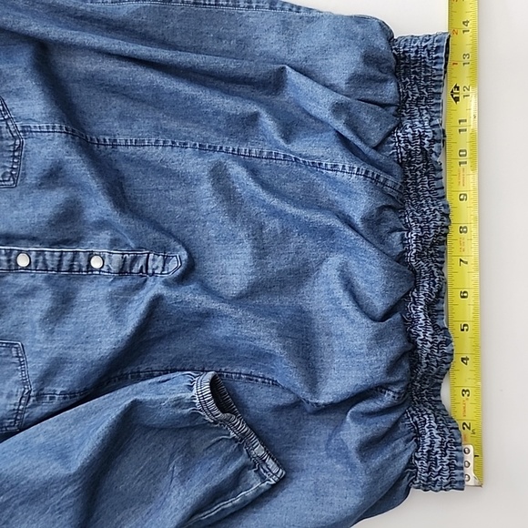 Jessica Women's Dark Denim Cotton Top 3/4 Sleeves 1/2 Button Up Size S - Picture 13 of 13